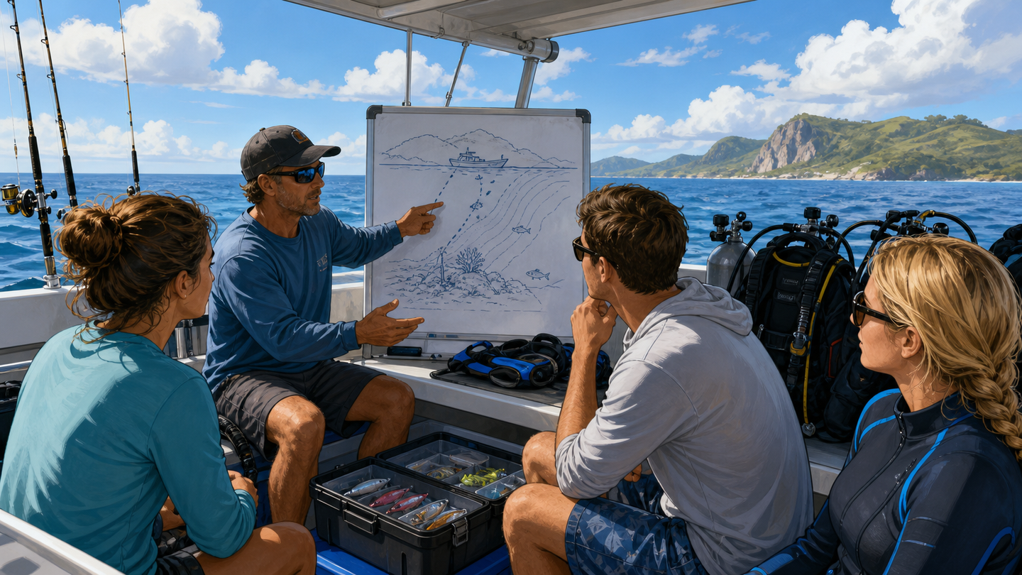 Supporting editorial scene for What to Expect on Your First Deep-Sea Fishing and Diving Trip