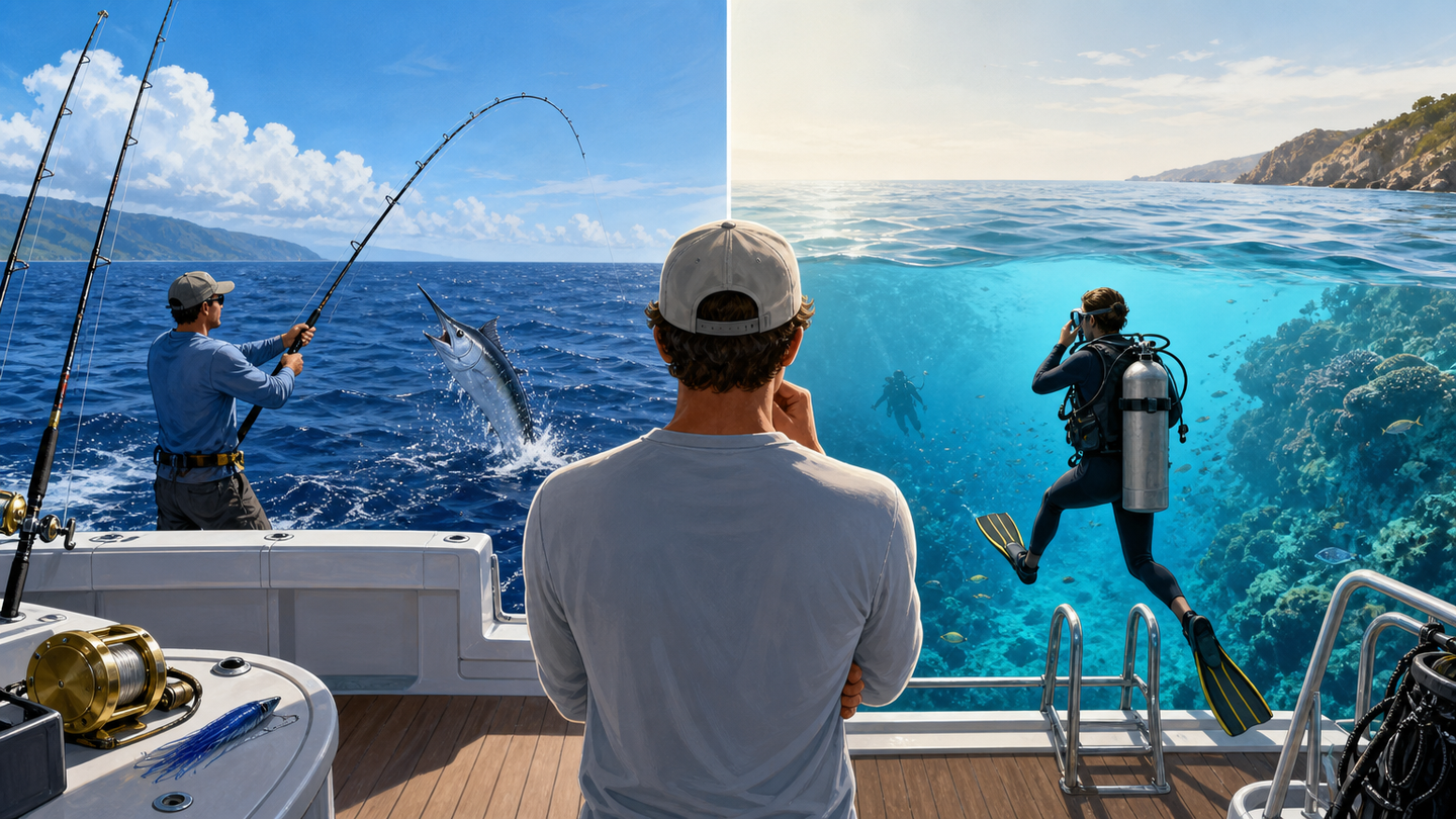 Supporting editorial scene for How to Compare Deep-Sea Fishing and Diving Trips